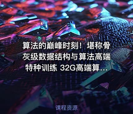 算法的巅峰时刻！堪称骨灰级数据结构与算法高端特种训练 32G高端算法就业级课程！