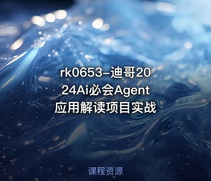 rk0653-迪哥2024Ai必会Agent应用解读项目实战