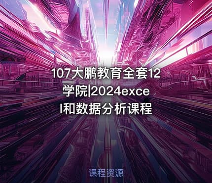 107大鹏教育全套12学院|2024excel和数据分析课程