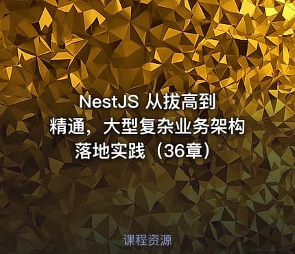 NestJS 从拔高到精通，大型复杂业务架构落地实践（36章）