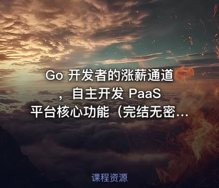 Go 开发者的涨薪通道，自主开发 PaaS 平台核心功能（完结无密）