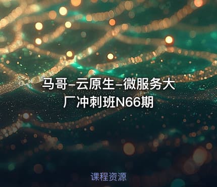 马哥-云原生-微服务大厂冲刺班N66期