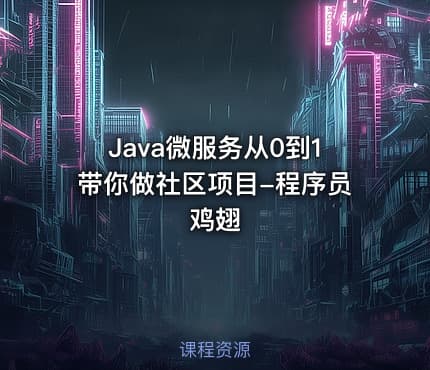 Java微服务从0到1带你做社区项目-程序员鸡翅