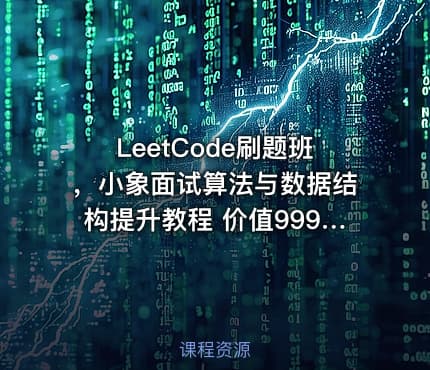 LeetCode刷题班，小象面试算法与数据结构提升教程 价值999元