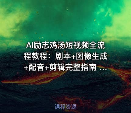 AI励志鸡汤短视频全流程教程：剧本+图像生成+配音+剪辑完整指南 [2.1GB]