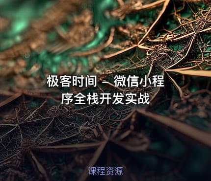 极客时间 - 微信小程序全栈开发实战