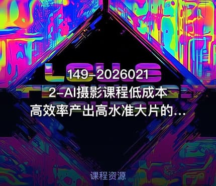 149-20260212-AI摄影课程低成本高效率产出高水准大片的全新方式更多资源