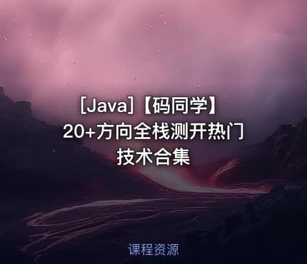 [Java]【码同学】20+方向全栈测开热门技术合集