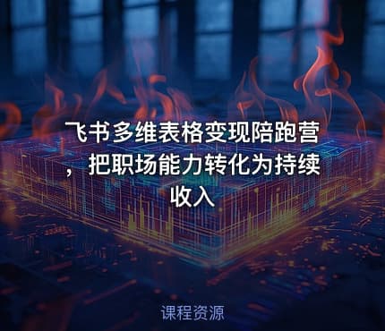 飞书多维表格变现陪跑营，把职场能力转化为持续收入