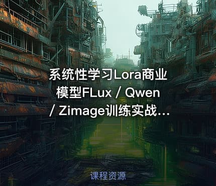 系统性学习Lora商业模型FLux／Qwen／Zimage训练实战课，0基础入门至进阶，全面掌握lora训练核心内容