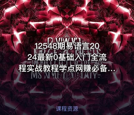 12548期易语言2024最新0基础入门全流程实战教程学点网赚必备技术
