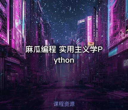 麻瓜编程 实用主义学Python