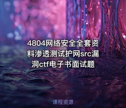 4804网络安全全套资料渗透测试护网src漏洞ctf电子书面试题