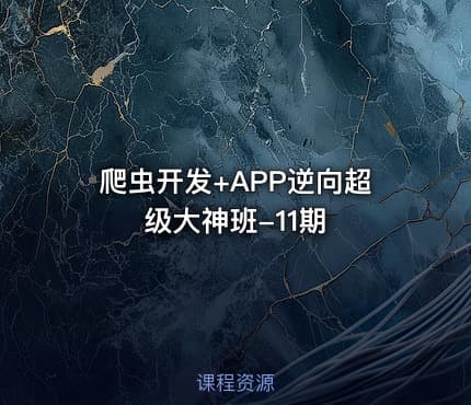 爬虫开发+APP逆向超级大神班-11期