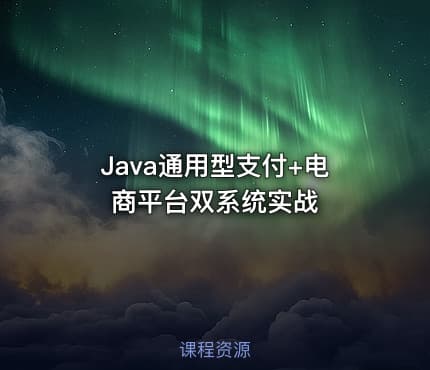 Java通用型支付+电商平台双系统实战