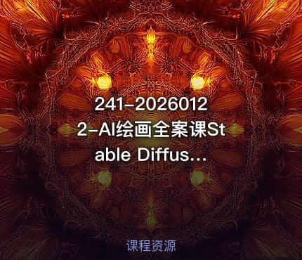 241-20260122-AI绘画全案课Stable Diffusion零基础到高阶全方位掌握AIGC视觉生成技能更多资源