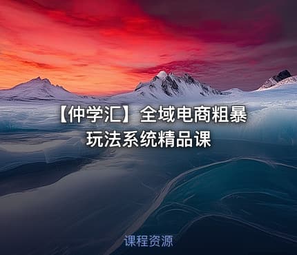 【仲学汇】全域电商粗暴玩法系统精品课