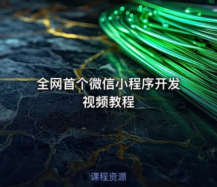 全网首个微信小程序开发视频教程