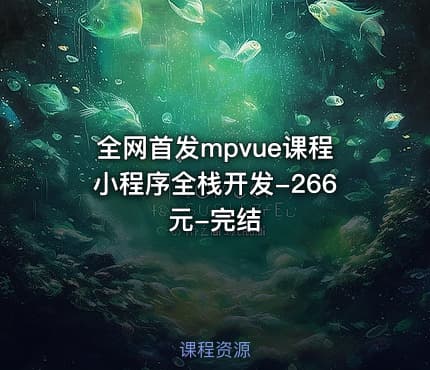 全网首发mpvue课程小程序全栈开发-266元-完结