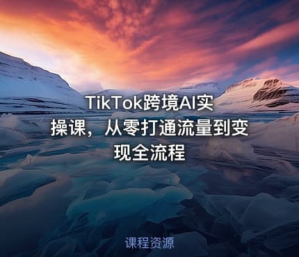 TikTok跨境AI实操课，从零打通流量到变现全流程