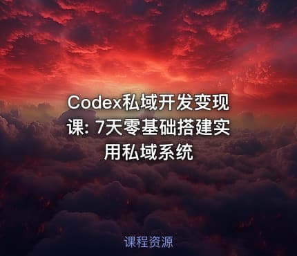 Codex私域开发变现课: 7天零基础搭建实用私域系统