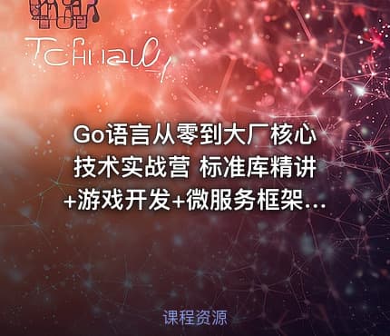 Go语言从零到大厂核心技术实战营 标准库精讲+游戏开发+微服务框架与云原生项目全覆盖