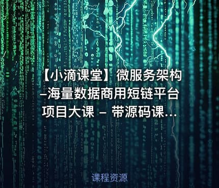 【小滴课堂】微服务架构-海量数据商用短链平台项目大课 - 带源码课件