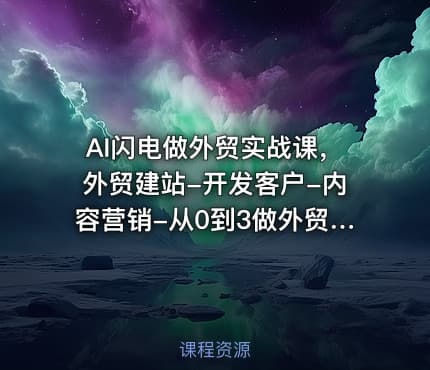 AI闪电做外贸实战课，外贸建站-开发客户-内容营销-从0到3做外贸AI（更新）
