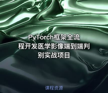 PyTorch框架全流程开发医学影像端到端判别实战项目