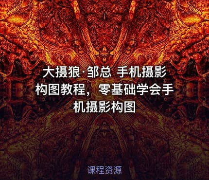 大摄狼·邹总 手机摄影构图教程，零基础学会手机摄影构图