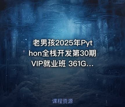 老男孩2025年Python全栈开发第30期VIP就业班 361G IT教程吧