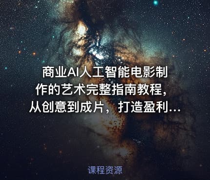 商业AI人工智能电影制作的艺术完整指南教程，从创意到成片，打造盈利级影视项目