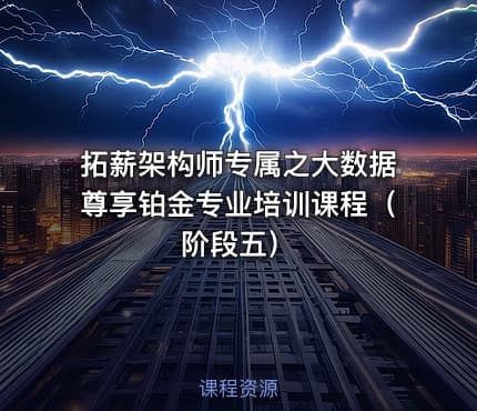 拓薪架构师专属之大数据尊享铂金专业培训课程（阶段五）