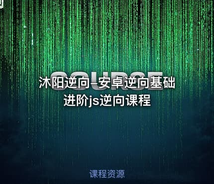 沐阳逆向-安卓逆向基础进阶js逆向课程