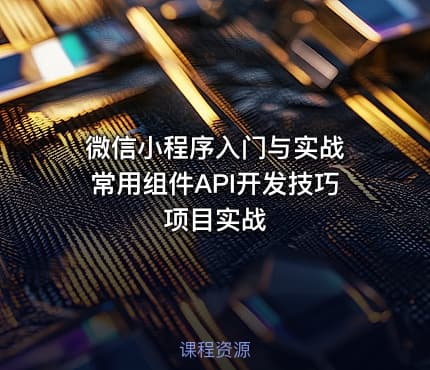 微信小程序入门与实战 常用组件API开发技巧项目实战
