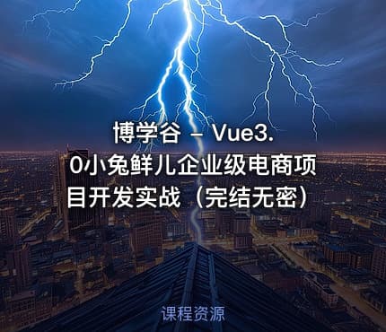 博学谷 - Vue3.0小兔鲜儿企业级电商项目开发实战（完结无密）
