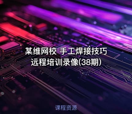 某维网校 手工焊接技巧远程培训录像(38期)