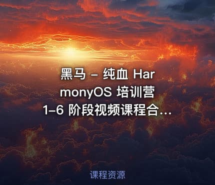 黑马 - 纯血 HarmonyOS 培训营 1-6 阶段视频课程合集