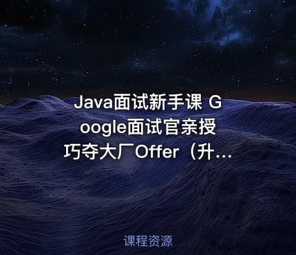 Java面试新手课 Google面试官亲授 巧夺大厂Offer（升级版，完结无密）