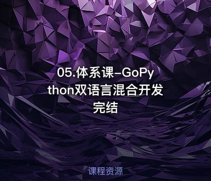 05.体系课-GoPython双语言混合开发完结