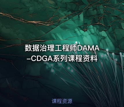 数据治理工程师DAMA-CDGA系列课程资料