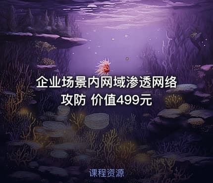 企业场景内网域渗透网络攻防 价值499元