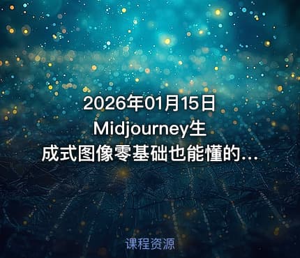 2026年01月15日Midjourney生成式图像零基础也能懂的AI绘图教程