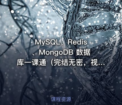 MySQL、Redis、MongoDB 数据库一课通（完结无密，视频+资料代码）