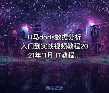H马doris数据分析入门到实战视频教程2021年11月 IT教程吧