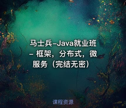 马士兵-Java就业班 - 框架，分布式，微服务（完结无密）