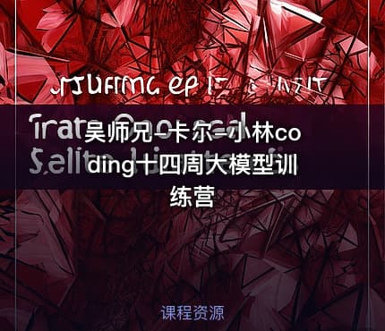 吴师兄-卡尔-小林coding十四周大模型训练营