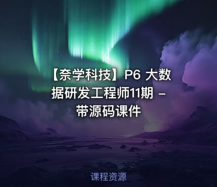 【奈学科技】P6 大数据研发工程师11期 - 带源码课件