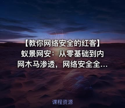 【教你网络安全的红客】蚁景网安：从零基础到内网木马渗透，网络安全全套教程
