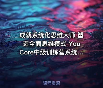 成就系统化思维大师 塑造全面思维模式 YouCore中级训练营系统思维训练